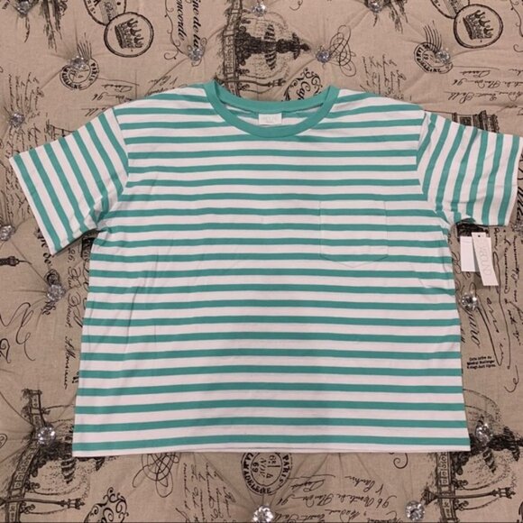 Abound Shoulder Pad Stripe Pocket Tee - Picture 3 of 4